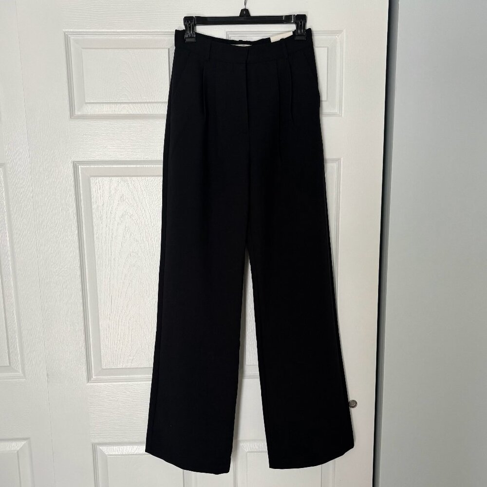 A&F Sloane Wide Leg Pants, black, size 27 / 4 Long
